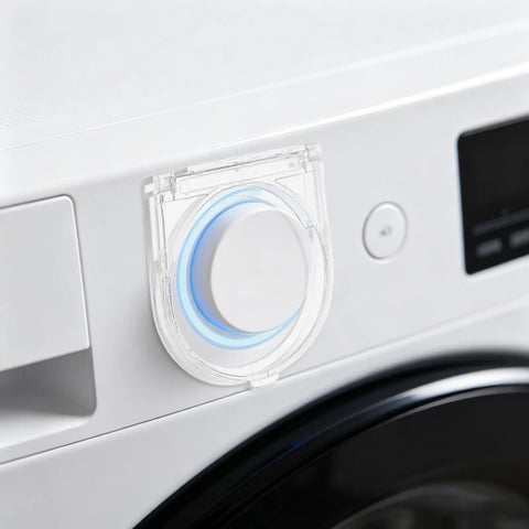 Adhesive Power Button Cover Kit, 2 Pack 41mm ID installed on washing machine control panel