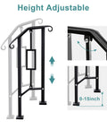 No Sweat Outdoor Step Handrails Heavy Duty Double Post Railing System Powder Coated Galvanized Steel Construction height adjustable feature