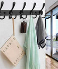 2 Pack Wall Mount Coat Rack Five Heavy Duty Hooks Solid Stainless Steel Build Built Different To Secure Hats Towels Robes with bags and towels