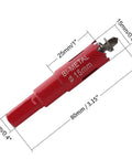 Heavy Duty Bi-Metal Hole Saw 0.6 Inch Diameter with 1 Inch Cutting Depth and Triangular Handle, red and silver design