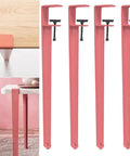 Adjustable Metal Table Legs With Signature F Shape Profile And Self Leveling Base Heavy Duty Powder Coated Steel Construction No Drill Assembly, pink.