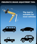 Image of 23 Piece Pneumatic Brake Caliper Wind Back Tool Kit with 22 Adapters, compatible with multiple vehicle types.