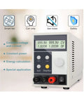 Pro-Grade High Precision DC Power Supply 0.01V 0.001A Resolution, 1000W, 1000V Output, AC 110V In, Adjustable Voltage And Current, RS232 And RS485 Interface For Lab Testing And Precision Electronics; front view