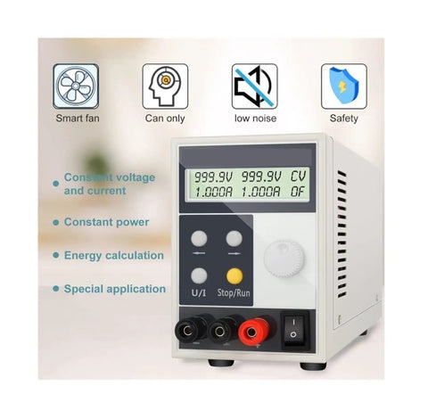 Pro-Grade High Precision DC Power Supply 0.01V 0.001A Resolution, 1000W, 1000V Output, AC 110V In, Adjustable Voltage And Current, RS232 And RS485 Interface For Lab Testing And Precision Electronics; front view