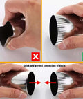 Person using Five Blade Hand Crimper For Sheet Metal With Non Slip Grippy TPR Handle 24 28 Gauge Duct Crimper for tight seam.
