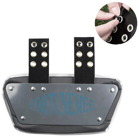 Football Back Plate Hardware Kit with black straps and screws, close-up of gasket installation detail.