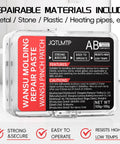 Heavy Duty Epoxy Putty 200g Two Component AB Kit package close-up, showcasing repair paste for metal, stone, plastic, with features.