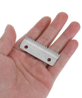 Metal Tape Cutter Replacement Blades With Beefy Serrated Teeth, 10 Pack, Fits Box Tape Dispenser, Spare Parts For Shipping And Warehouse Packaging, Compatible With Most Desktop And Standalone Tape Dispensers, serrated steel blade in hand