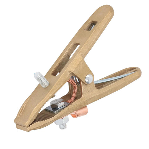 Heavy Duty 500 Amp Brass A Shape Welding Ground Clamp With Mighty Grip For Mig Mma Tig Arc Jobs To Keep Your Equipment Safe And Ready To Rock, detailed view.