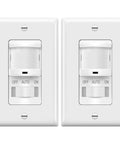 2 Pack In Wall Motion Sensor Light Switch For Single Pole Install No Fuss Auto On Off Occupancy Sensor Neutral Wire Required Wall Plate Included