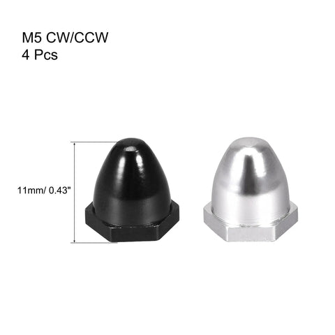 Four Pack Propeller Nut Cap Covers And Prop Adapters M5 For 1806 2204 2205 2206 2208 Brushless Drone Motors CW CCW RC Hobby Quad Replacement Parts Accessories