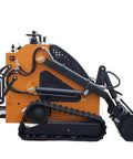 Side view of the Powerful 23HP Mini Skid Steer Loader With Bucket For Construction Garden Farm And Park Projects Built To Tackle Tough Jobs