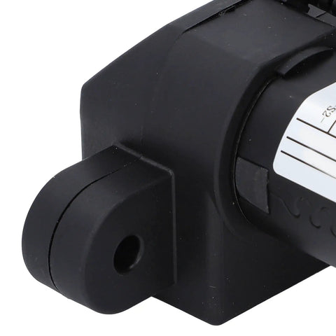 24V DC Electric Linear Actuator 800N With 100mm Stroke And End Limit Switch Rugged Aluminum Tube Frame ABS Connectors Built To Last Yet Smooth Linear Motion For DIY Projects And Industrial Automation, close-up mounting end