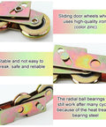 2 Pack Sliding Door Rollers Replacement Kit with 1-1/4 Inch Tandem Wheels Ball Bearing details of zinc-coated steel rollers.