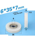 Built Tough V Groove Wheel Pack Featuring Smooth Rolling Steel Guide Pulleys And Heavy Duty Nylon Coated Track Casters For Sliding Gate Glide Hardware Parts, 6x35x7mm size.