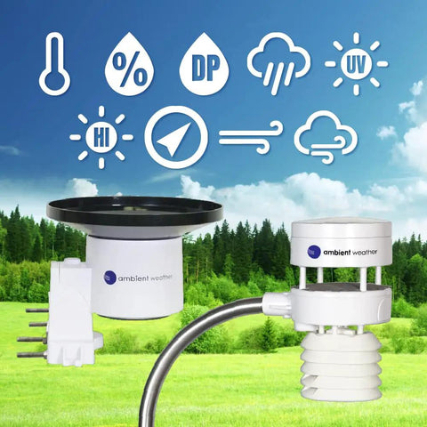 Ultrasonic Smart Weather Station with full color TFT LCD display and all in one sensor array for indoor outdoor monitoring.