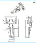 Heavy Duty Refrigerator And Container Door Hinges Crafted From 304 Stainless Steel Workhorse Grade with detailed dimensions and design.