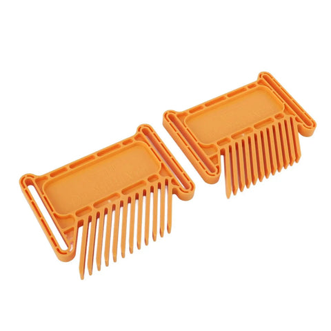 Badass Adjustable Featherboard For Table Saws Router Tables And Band Saws Hella Secure Stackable Workshop Safety Upgrade With Premium Plastic And Iron Build And Dust Free Routing orange plastic combs for precise material support in woodwork.