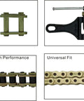 428H Gold 130 Links Motorcycle Chain With Chain Breaker For 125Cc To 200Cc Mini Bikes Dirt Bikes Go Karts And Chinese ATVs