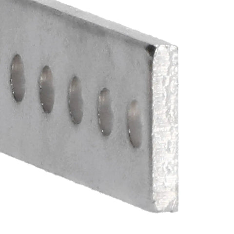 Close-up view of 20Pcs Beefy Galvanized Steel Flat Bracket Mending Plate For Heavy Duty DIY Frames with drilled holes for easy install.