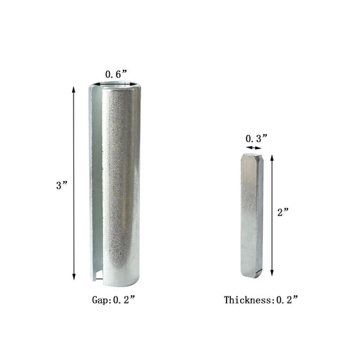 Heavy Duty Crankshaft Sleeve Adapter Bushing And Pro Grade Keyway Tool For Small Gas Engines Motor Swap Easy Install Slick Fits 5 8 To 3 4 Inch Pulley Shaft Kit measurements showing 3 inch length and 0.6 inch diameter.