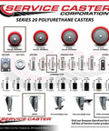 Built To Last And Rolls Like A Champ Heavy Duty Stainless Steel Polyurethane Caster Set With Three Inch Red Wheels and specifications.