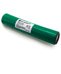 Long Lasting 3.6V 3000mAh NiMH Battery Pack For Streamlight Stinger Flashlights; cylindrical green battery, close-up view