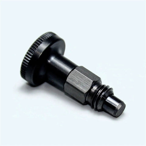 Drop Dead Solid M8 Index Plunger Positioning Pin Spring Loaded Locating Stud With Threaded Base Stainless Steel Heavy Duty Hardware, side view.