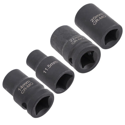 Pro Grade Brake Caliper Socket Set 4 Piece Kit For 1/2 Inch Drive, Easy Caliper Removal Tools With 11.5mm, 14mm, 20mm, 22mm