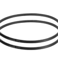 3L290 Wrapped Rubber V Belt 3L Section Pack Of 2 For Industrial Machinery, Garden Tools, And Small Equipment, black color, top view.