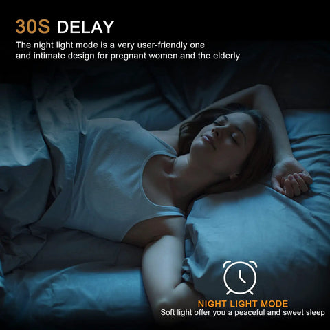 Woman sleeping under blue light, illustrating night light mode of Flush Mount LED Ceiling Light With Remote Control, 12 Inch