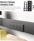 Black Carbon Connection Plate Set With Adjustable Fixing Bracket For Sliding Barn Doors Easy Install Track Joint Connector Screws