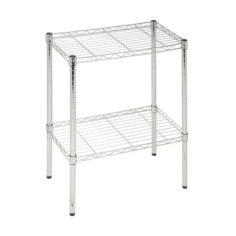 Heavy Duty Chrome Wire Shelving Rack With Two Adjustable Tiers And Rust Resistant Finish Offers Legit Storage Up To Five Hundred Pounds Through Quick No Sweat Tool Free Assembly And Sleek Design Tailored For Garage Kitchen Or Office Organization