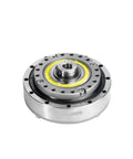 Harmonic Drive SHF17I Strain Wave Gearbox front view, automated robotic arm servo motor ready, 80 speed ratio, industrial grade performance