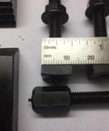 Rock-Solid 24 Piece M6 Clamp Kit with ruler showing measurements, epoxy black finish, rust resistant, 3 to 4 inch range.