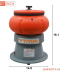 18 Lbs Vibratory Tumbler Polishing Machine For Metal Parts With Walnut Shell Media Super Easy To Use Rust Removal Smooth Finish Durable 120V 60Hz Bench Top Buffing And Deburring Tool For Small Shops And DIY, shown in front view, black base and red top, measuring 18.1 inches high.