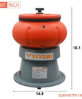 18 Lb Vibratory Tumbler Polishing Machine For Metal Parts 120V 60Hz Beefy Motor Delivers Smooth Finish, side view