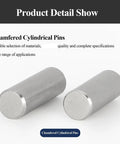 Close-up of stainless steel shelf pins 3.5mm dowel rods set of 50 for furniture DIY, smooth cylindrical locating pins.