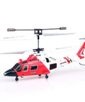 Three Point Five Channel RC Helicopter With Gyro For Beginners, stable design with red and white color, brushed motor