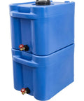 35 Gallon Blue Portable Stackable Water Storage Tank For Safe Drinking Water, Space Saving Design For Home, Garage, RV, And Emergency Prep