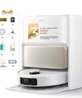 Ultra Smart Robot Vacuum And Mop That Delivers Game Changing Clean With 24,000 Pa Suction, docked on white base.