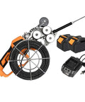 Cordless Brushless Electric Wire Puller 800W With 21V 4000mAh Battery, adjustable speed, cable spool, and charger set.