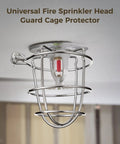 Six Pack Metal Fire Sprinkler Head Guards With Heavy Duty Mounting Clamps Bump Resistant Shields To Keep Your Safety Setup Dope And Protected In High Traffic Zones mounted universal metal guard for fire sprinkler head.