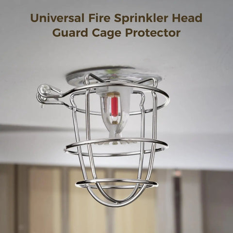 Six Pack Metal Fire Sprinkler Head Guards With Heavy Duty Mounting Clamps Bump Resistant Shields To Keep Your Safety Setup Dope And Protected In High Traffic Zones mounted universal metal guard for fire sprinkler head.