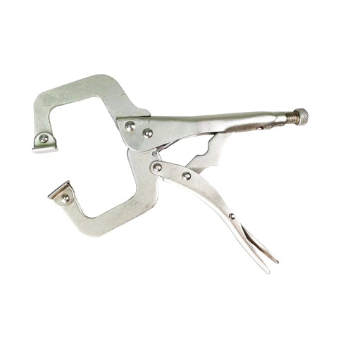 11 Inch Swivel Pad Locking C Clamp Pliers Set Of 10 Heavy Duty Heat Treated Steel With Nickel Plating For Rust Resistance