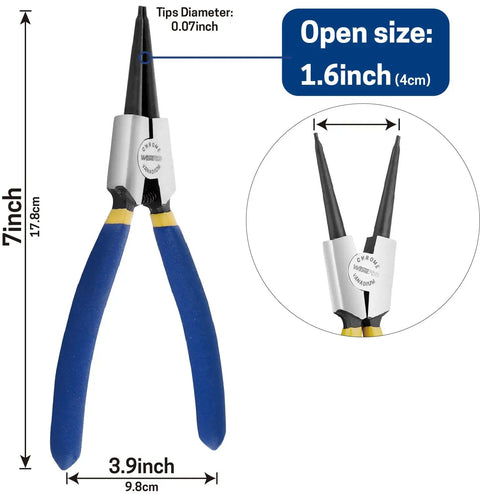 7 Inch External Snap Ring Pliers Heavy Duty Circlip Pliers For Removing And Installing Retaining Rings With Straight Jaw Cr V Steel Pro Grade Tool