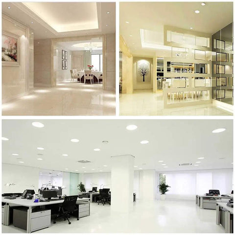 Interior spaces illuminated by LED Recessed Panel Light 6 Inch 12W Ultra Thin Round With Driver Non Dimmable 6000K