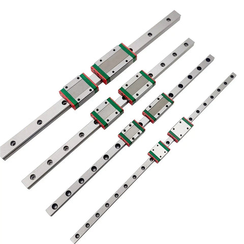 One Piece Linear Rail 60-600mm With MGW12C Slider Block 450mm Long Pro Grade Linear Motion Guide shown in multiple sizes on white background