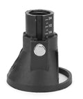 Kick Up Your Drilling Game With This Mini Drill Electric Grinder Locating Cap For Precise Punching Work and Robust Plastic Design Suitable For All Rotary Tools, black locating cap with measurement markings.