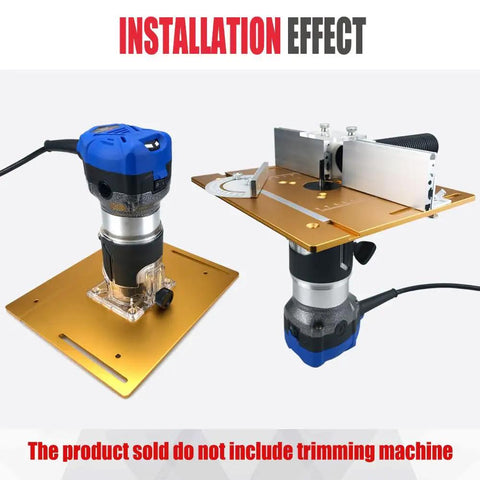 Heavy Duty Aluminum Router Table Insert Plate With Flip Up Lever And Precision Setup Bars For No Sweat Woodworking installed with router